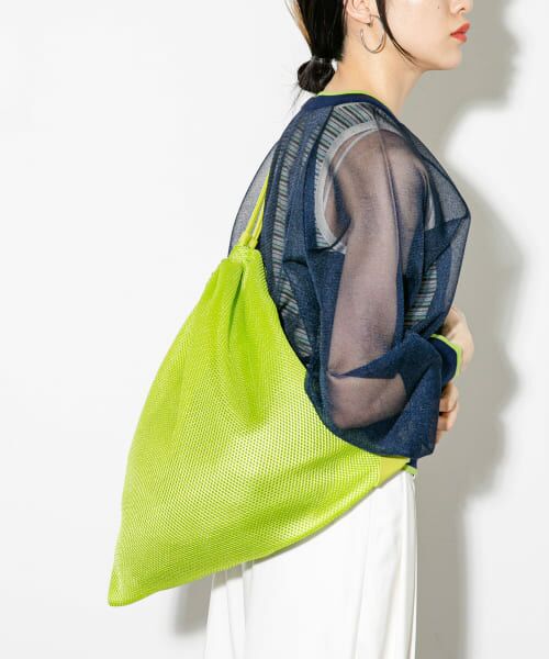 ＊＊KBF / ケービーエフ ショルダーバッグ | メッシュナップサック（L.GREEN）