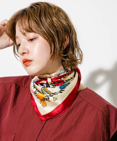 ＊＊KBF / ケービーエフ バンダナ・スカーフ | アートプリントスカーフ（RED）