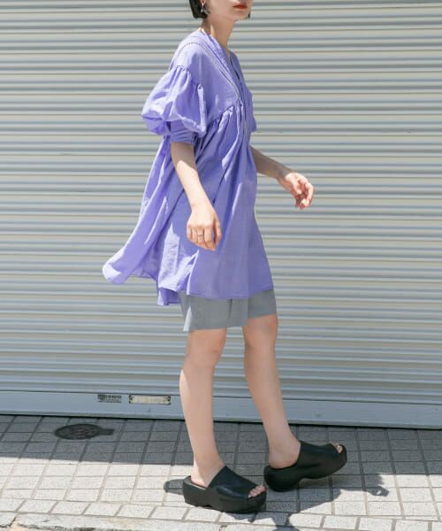 セール】 ボリュームギャザーミニワンピース （ワンピース