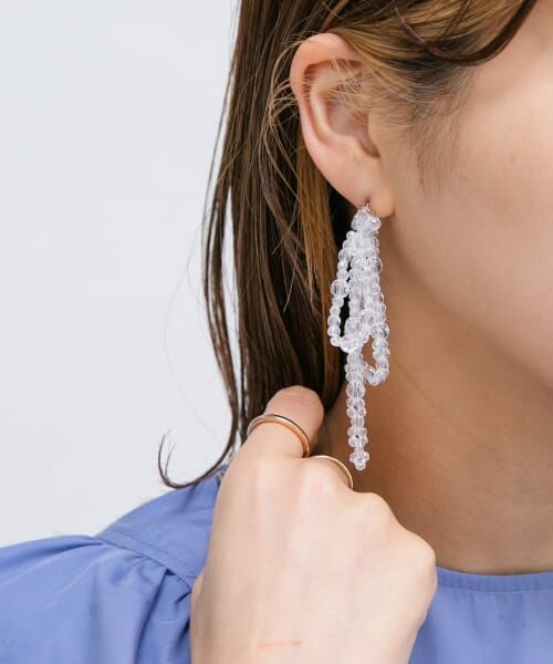 ＊＊KBF / ケービーエフ ピアス・イヤリング | リボンビーズピアス（CLEAR）