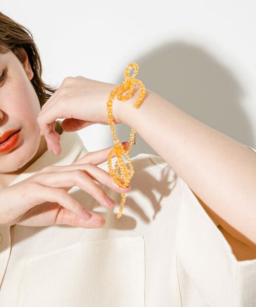 ＊＊KBF / ケービーエフ ブレスレット・バングル | リボンビーズブレスレット（ORANGE）