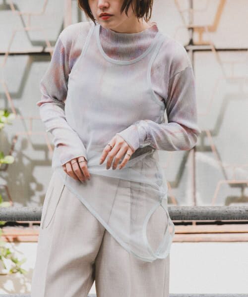 ＊＊KBF / ケービーエフ その他トップス | 2WAYチュールタンクトップ（L.BLUE）