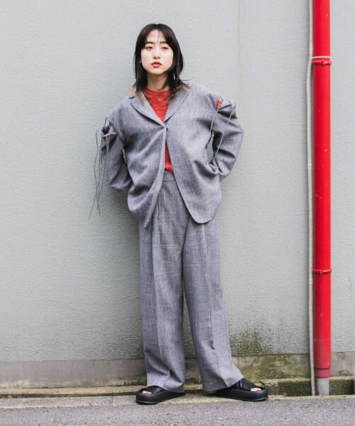 ＊＊KBF / ケービーエフ その他パンツ | リボンディティールパンツ（GRAY）