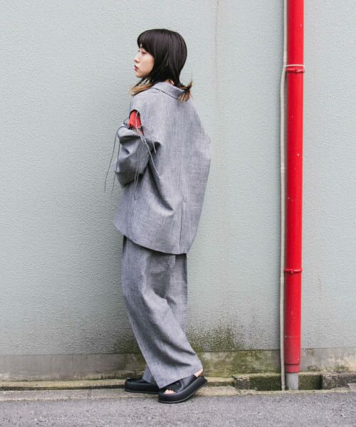 KBF リボンディテールパンツ ケービーエフ KBF リボンディティールパンツ （GRAY