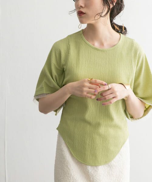 ＊＊KBF / ケービーエフ Tシャツ | ワイドスリーブラウンドTEE（L.GREEN）