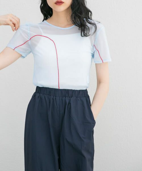 ＊＊KBF / ケービーエフ Tシャツ | バックオープンメッシュTEE（L.BLUE）