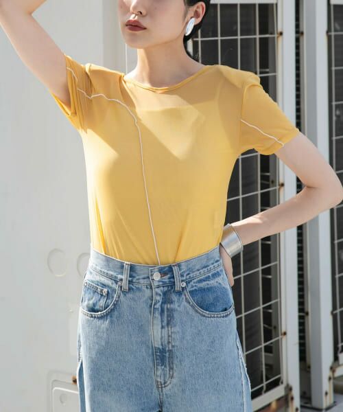 ＊＊KBF / ケービーエフ Tシャツ | バックオープンメッシュTEE（YELLOW）