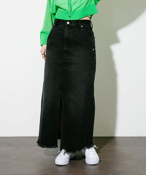 ＊＊KBF / ケービーエフ スカート | フリンジデニムスカート（BLACK）