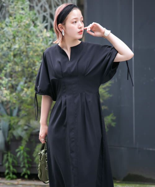芸能人大人気公式サイト完売色 ELENDEEK 2WAYスリーブタックワンピース 芸能人大人気公式サイト完売色 ELENDEEK 2WAYスリーブタック