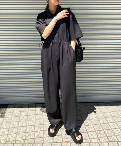 【新品】KBF スタンドカラー ミリタリー  ジャンプスーツ つなぎ atelier SOMETHING STAND COLLAR JUMP SUIT/スタンドカラー