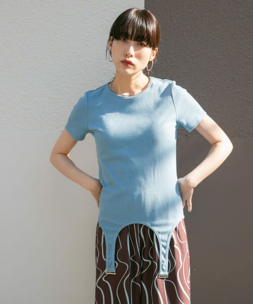 ＊＊KBF / ケービーエフ Tシャツ | ガーターベルトTEE（BLUE）