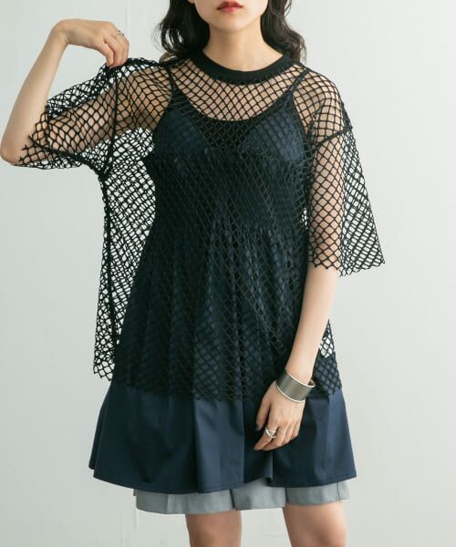 ＊＊KBF / ケービーエフ Tシャツ | カットオフメッシュTEE（BLACK）