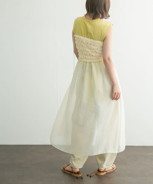 ＊＊KBF / ケービーエフ ワンピース | 2WAYシャーリングシアーワンピース（IVORY）