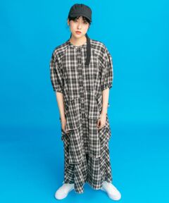 チェックイレヘムワンピース