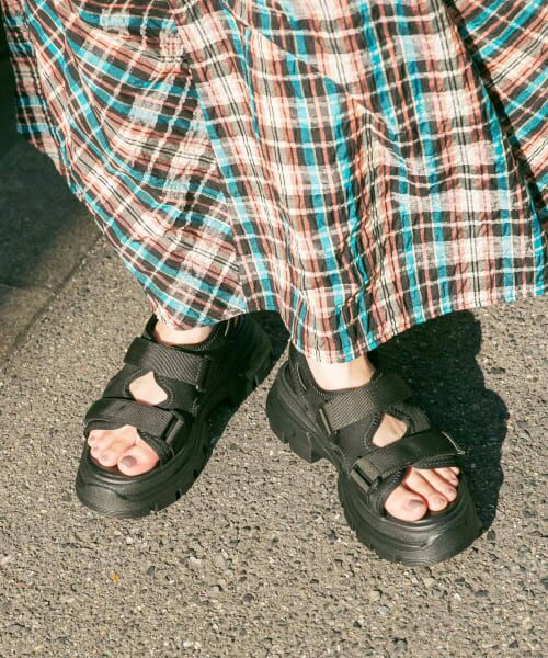 ＊＊KBF / ケービーエフ サンダル | スニーカーソールサンダル（BLACK）