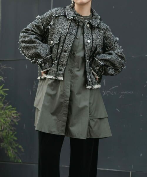 ＊＊KBF / ケービーエフ ワンピース | ヘムタックミニシャツワンピース（CHARCOAL）