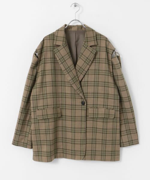KBF kbf+ アウター　シャギーチェックジャケット KBF kbf+ アウターシャギーチェックジャケット