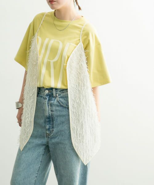 ＊＊KBF / ケービーエフ キャミソール・チューブトップ | フリンジキャミベスト（IVORY）