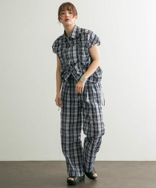 ito fukuoka ブラック×ベージュ チェックパンツ ito fukuoka