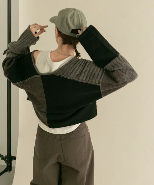 KAPITAL KOUNTRY リネン 市松 パッチワーク カーディガン KAPITAL