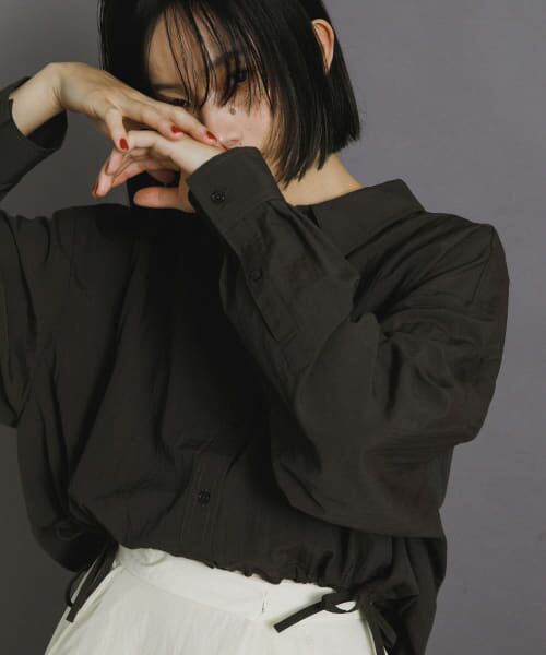 ＊＊KBF / ケービーエフ シャツ・ブラウス | ヘムドロストシャツ（D.BROWN）