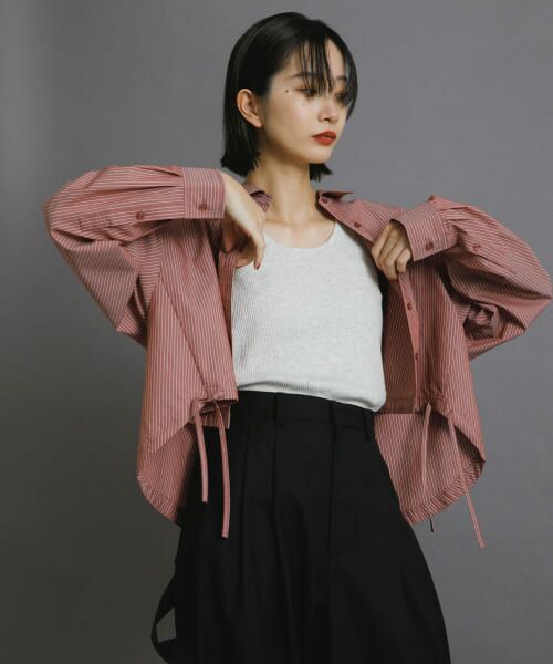 ＊＊KBF / ケービーエフ シャツ・ブラウス | ヘムドロストシャツ（RED st）