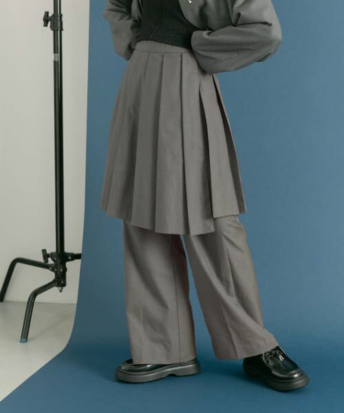 ＊＊KBF / ケービーエフ その他パンツ | プリーツスカートSETパンツ（GRAY）