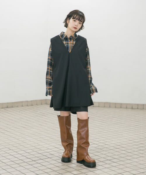 タグ付き 新品 KBF ショルダータックミニワンピース ブラウン KBF｜ショルダータックミニワンピース | Rakuten Fashion(楽天