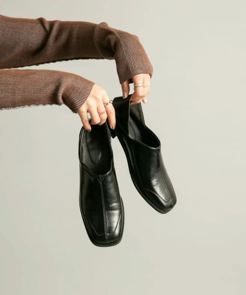 ＊＊KBF / ケービーエフ シューズ | スクエアトゥスライドシューズ（BLACK）