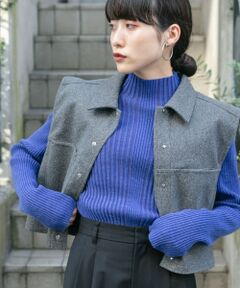 『UR TECH』illi　ランダムRIBハイネックニット