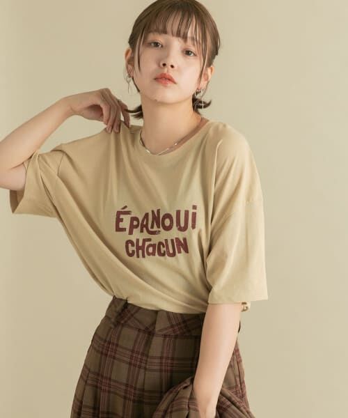 ＊＊KBF / ケービーエフ Tシャツ | シアープリントBIG TEE（BEIGE）
