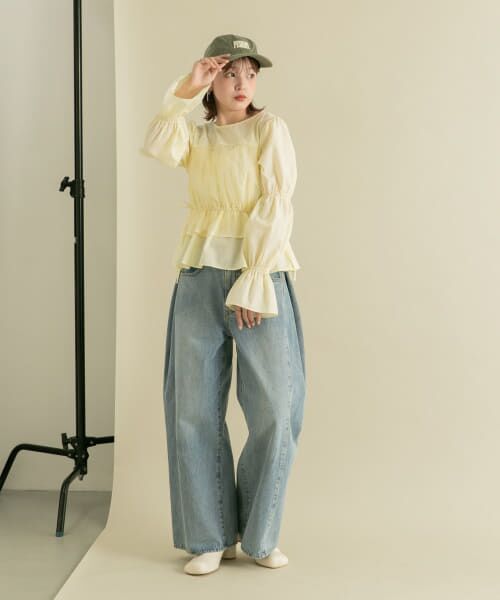 セール】 2WAYチュールドッキングブラウス （シャツ・ブラウス