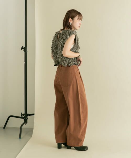 KBF バイカラーコクーンパンツ　ブラウン KBF｜『2サイズ展開』バイカラーコクーンパンツ | Rakuten