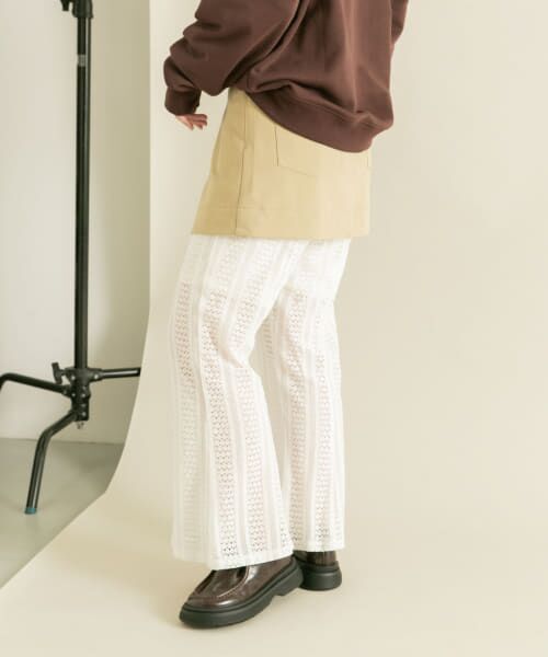 mediam レースフレアパンツ mediam ミディアム レースフレアパンツ