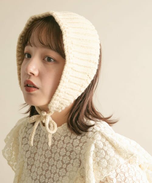 ＊＊KBF / ケービーエフ ネックウォーマー・イヤーマフ | ニットボンネット（IVORY）
