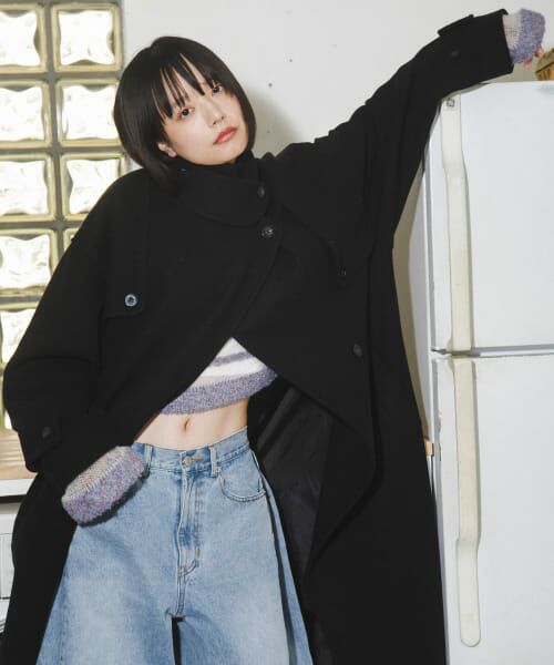 セール】 『2サイズ展開』コクーンロングコート （ステンカラー