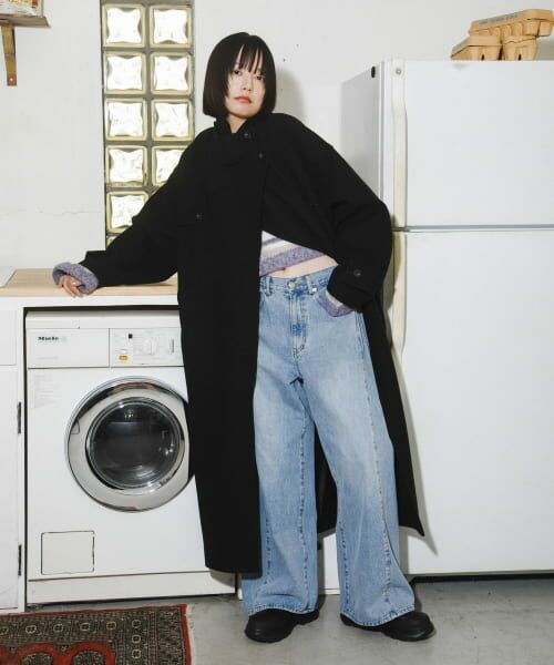 セール】 『2サイズ展開』コクーンロングコート （ステンカラー