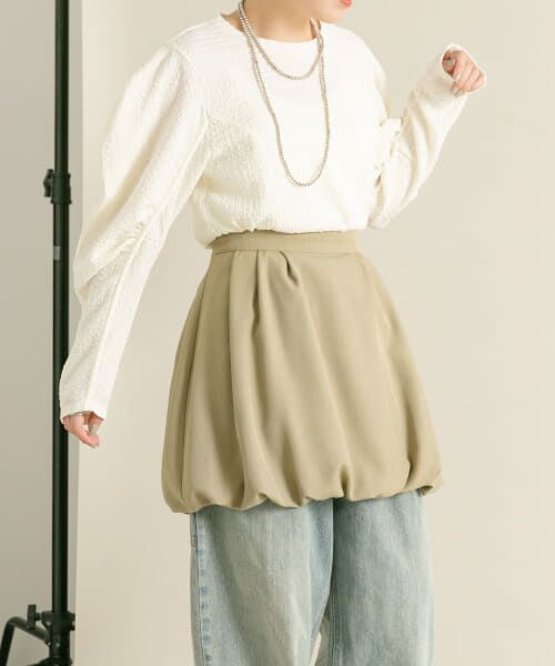 ＊＊KBF / ケービーエフ スカート | バルーンミニスカート（KHAKI）