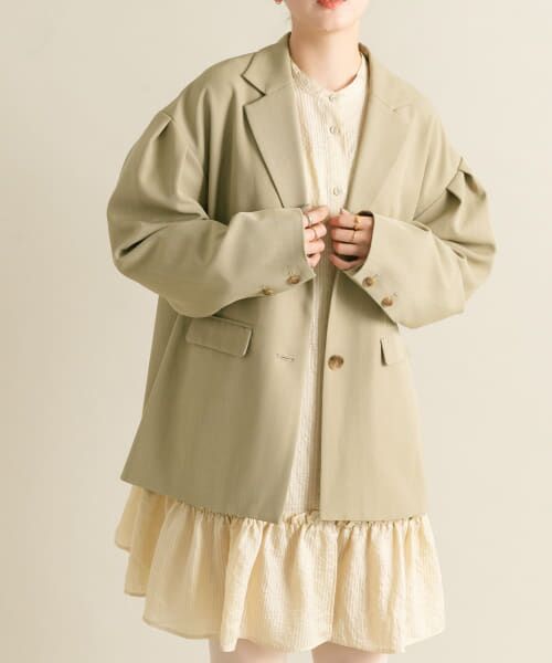 ＊＊KBF / ケービーエフ テーラードジャケット | ショルダータックBIGジャケット（KHAKI）