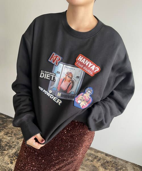 ＊＊KBF / ケービーエフ スウェット | ワッペンロゴスウェット（BLACK）