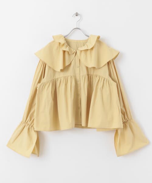 【COEL】ダブルフリルブラウス イエロー COEL】ダブルフリルブラウス イエロー COEL】ダブルフリル