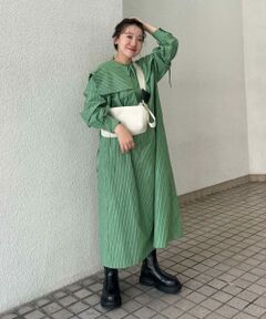 スクエアカラーSETストライプワンピース