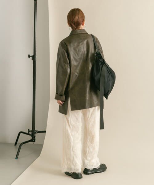 mahf ブルゾンジャケット ストライプ ウエア 美品 SLY ブルゾン アウター 「2025AW」WASHED PUFFER BZ ウォッシュ
