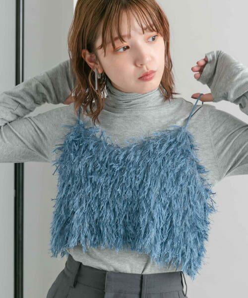 ＊＊KBF / ケービーエフ シャツ・ブラウス | シャギービスチェ（BLUE）