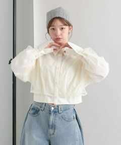 チュールレイヤードクロップドシャツ
