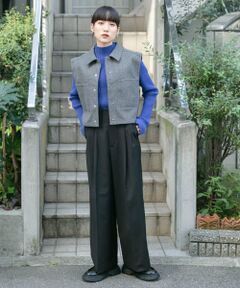 『2サイズ展開』タックストレートスラックス