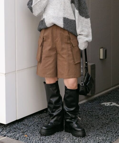 ＊＊KBF / ケービーエフ ショート・ハーフ・半端丈パンツ | フラップポケットショートパンツ（KHAKI）