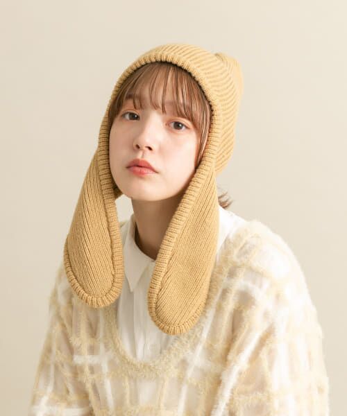 ＊＊KBF / ケービーエフ ニットキャップ | ロングイヤーフラップニットキャップ（BEIGE）