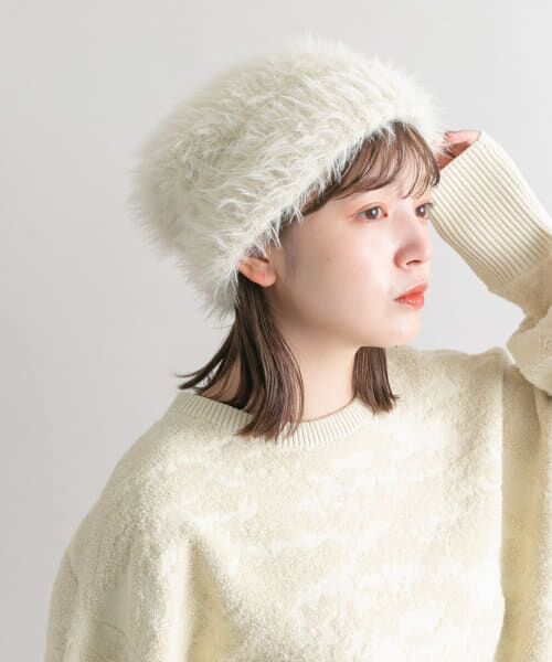 ＊＊KBF / ケービーエフ ニットキャップ | フェザーヤーンBIGビーニー（IVORY）