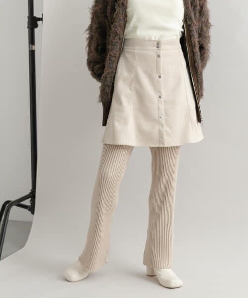 ＊＊KBF / ケービーエフ スカート | リブパンツSETミニスカート（IVORY×BEG）